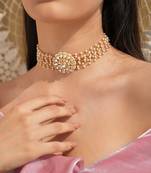 Talia multi-strand kundan flower choker set