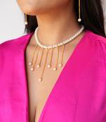 Elora semi-precious pearl necklace set