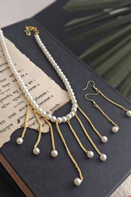 Elora semi-precious pearl necklace set 2