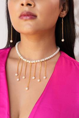 Elora semi-precious pearl necklace set 3