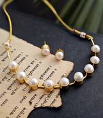 Semi-precious pearl necklace set