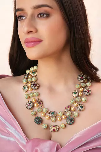 Azura multi layer quartz stone necklace