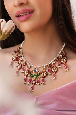 Kundan and ruby duldul beads necklace 1