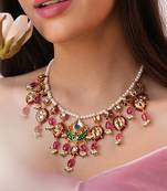 Kundan and ruby duldul beads necklace