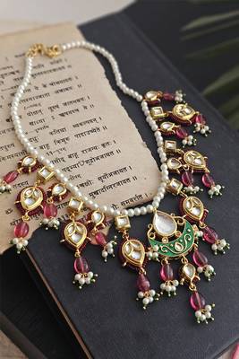 Kundan and ruby duldul beads necklace 3