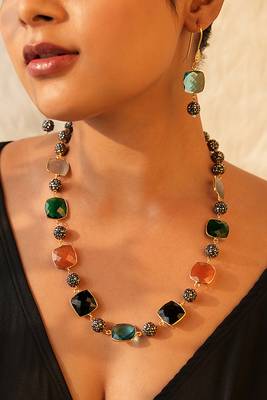 Multicolor stone necklace set 1