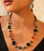Multicolor stone necklace set