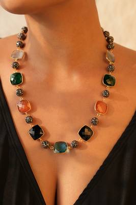 Multicolor stone necklace set 2