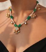 Semi-precious stone necklace with kundan accents