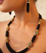 Black beads necklace set