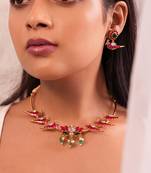 Blush aviary kundan necklace set