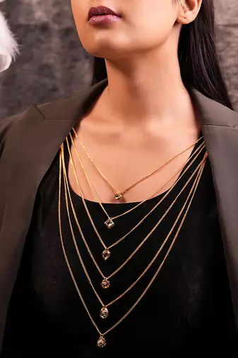 6 layered necklace with kundan stones