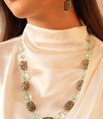 Light green stone necklace set