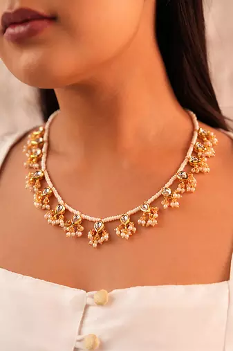 Pearl grace pachi kundan necklace