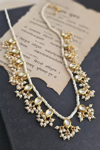 Pearl grace pachi kundan necklace