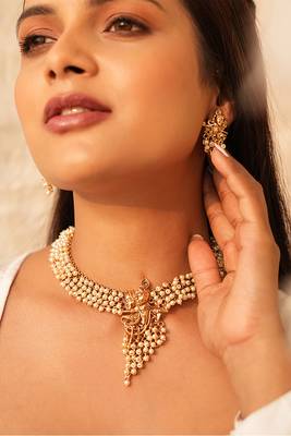 Divine krishna pearl necklace set 1