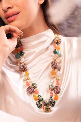 Aurora gemstone layered necklace 1