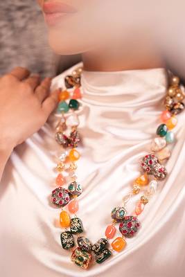 Aurora gemstone layered necklace 3