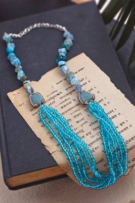 Cascading sky bead necklace 2