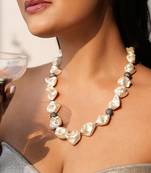 White semi precious stone necklace