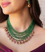 Kisha green oneyx stone necklace