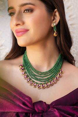 Kisha green oneyx stone necklace 3