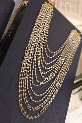 Riva layered semi-precious pearl and gold-toned brass necklace 2