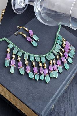 Jade quartz stone layered necklace 2