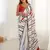 Alluring white digital printed casual wear saree with blouse