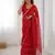 Lovely red chiffon sequins festival wear saree with blouse