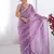 Pretty purple sequins party wear saree with blouse