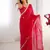 Lovely red silk sequins designer saree with blouse