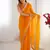 Majestic orange silk sequins haldi wear saree with blouse