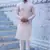 White cotton full sleeve petal grace kurta for mens