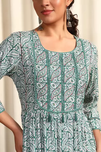 Rayon-dobby long dress