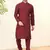 Maroon silk plain kurta pyjama for mens wear