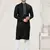 Black pure cotton embroidery and pintex work kurta pyjama mens wear