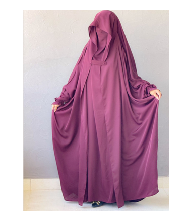 Saudi or Irani Jilbab Full Length Wine and Noise Pc Firdous Fabric 1