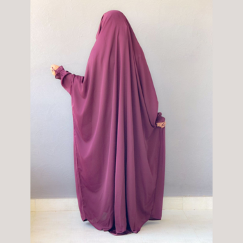 Saudi or Irani Jilbab Full Length Wine and Noise Pc Firdous Fabric 3