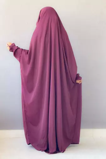 Saudi or Irani Jilbab Full Length Wine and Noise Pc Firdous Fabric