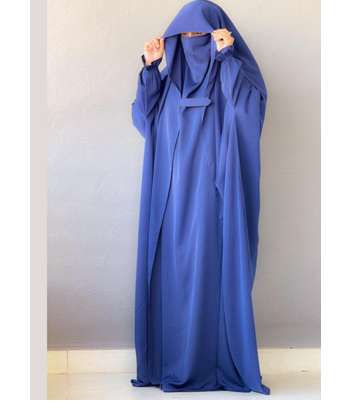 Saudi or Irani Jilbab Full Length Blue and Noise Pc Firdous Fabric 1