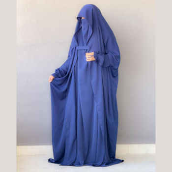 Saudi or Irani Jilbab Full Length Blue and Noise Pc Firdous Fabric 3