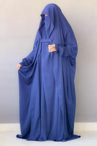 Saudi or Irani Jilbab Full Length Blue and Noise Pc Firdous Fabric