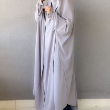 Saudi or Irani Jilbab Full Length Gray and Noise Pc Firdous Fabric 1