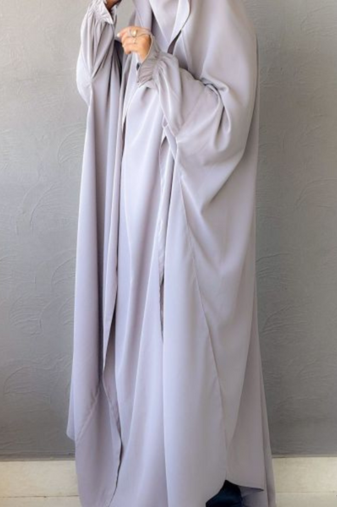Saudi or Irani Jilbab Full Length Gray and Noise Pc Firdous Fabric