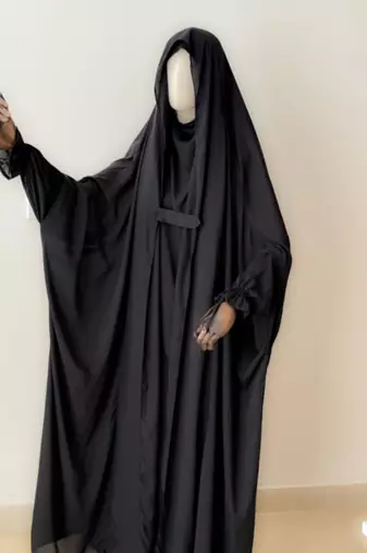 Modest Black Irani Jilbab with Niqab | Full-Length Firdous Fabric for Daily Wear
