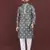 Grey embroidered silk straight kurta