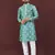 Blue embroidered silk straight kurta