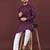 Purple embroidered silk straight kurta