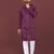 Puple embroidered silk straight kurta